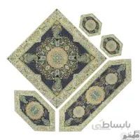 سرویس کامل رومیزی ترمه طرح افشار رنگ سرمه ای