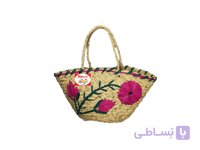 ساک خرید حصیری گلدار