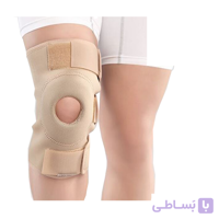 زانوبند نئوپرنی چهار فنره پاک سمن کد 085 کرمی سایز L ا Paksaman Neoprene Knee Support With Springs Cream Code 085 size L