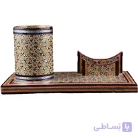 جای کاغذ یادداشت خاتم و قلمدان خاتم کاری کد LN-66