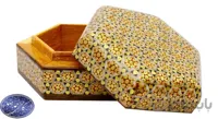 جعبه جاسکه ای خاتم کاری خاتم سیمی 6 گوش