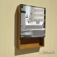 آینه و باکس ۱۸۵ با طرح آنتیک طلایی | ۵۰ در ۷۰ سانتیمتر