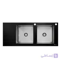 سینک شیشه ای توکار مدل BG 812 مشکی بیمکث