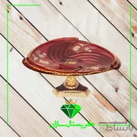 دیس شیرینی خوری کریستال پایه دار کریستال سازان مدل اسکار کد K1173