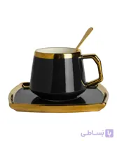 فنجان و نعلبکی سرامیکی همراه با قاشق کد 876896