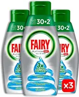 ژل ماشین ظرفشویی fairy با رایحه نسیم دریا حجم 650 میل ا Dishwashing fairy platinum gel all in one 650ml