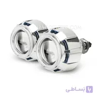لنز دو نئون گرد قرمز آبی
