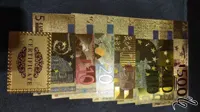 فول ست یورو اروپا ا اب طلا و رنگی با حک ۲۴ گلد و سرتیفیکت اصل