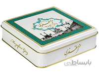 گز مظفری 40% مغز پسته لقمه‌ای مخصوص جعبه فلزی – 400 گرم