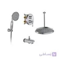 شیر توکار حمام شودر مدل زیگموند کروم (سردوش پلاستیک ABS) تیپ 1