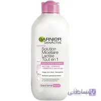 میسلار واتر شیری گارنیر Garnier اصل حجم 400 میل | مخصوص پوست حساس و خشک، چشم لب صورت ا Garnier Solution Micellaire Lactee Tout en 1, 400ml