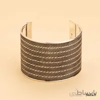 دستبند النگویی هندی مدل بافت پهن