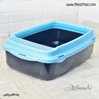 ظرف خاک گربه قابدار با پلاستیک با کیفیت آبی ابعاد ۵۸*۴۰*۱۹ سانتی متر کد ۳۶۴