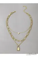 X-Lady Accessories گردنبند قفل رنگ طلایی گردنبند چوکر گردنبند لایه ای زنانه