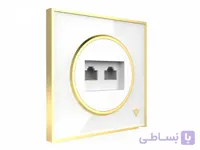کلید پریز تلفن دو سوکت ویرا مدل آلفا کلاسیک سفید
