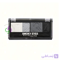 پالت سایه چشم میبلین سری استودیو اسموکی مدل Smoky Star شماره 19 Maybelline Eye Studio Smoky Eyes Quad Eyeshadow Palette 19 Smoky Star