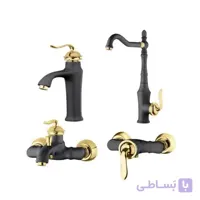 ست شیرآلات هلن مشکی طلایی
