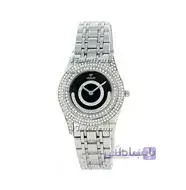 ساعت ویولت Violet زنانه گرد نگین دار فلزی استیل صفحه مشکی کد 0380L