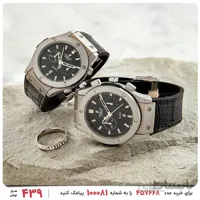 🛍یک ست جذاب ساعت مچی Hublot بند چرمی با کیفیت بالا مخصوص زوج های خوش سلیقه