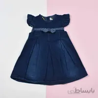 سارافون جین دخترانه بچه گانه پاپیون دار کد ۲۲۳۹