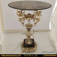میز خاطره برنزی ۴ فرشته ستون زنبوری پایه سنگی