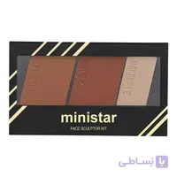 پالت ۳ در ۱ هایلایتر،رژگونه و کانتور مینی استار (Ministar Highlighter Blush Contour 3 in 1-Code 01)