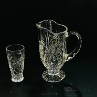 پارچ و لیوان پایه دار کریستال چک خورشیدی برند بوهیما