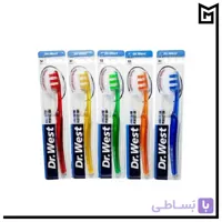 مسواک مدیوم دکتر وست آبی ا DR.West Blue Medium Toothbrush