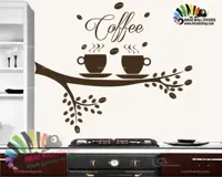 استیکر دیواری کافی شاپ طرح طبیعت Coffee Nature Design Wallstickers کد h966