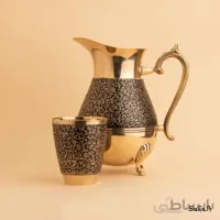 ست پارچ و لیوان برنجی میناکاری طرح انگوری کد 049