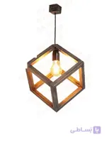 چراغ آویز چوبی هندسی مدل M10