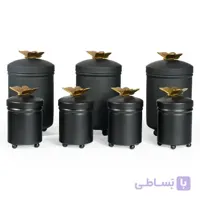 ست جا ادویه 7 پارچه سالینو مدل پروانه مشکی کد M-4021