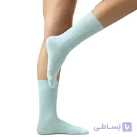 جوراب ساقدار کلاسیک آبی فیروزه ای روشن بتی