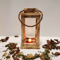 فانوس چوبی متوسط رنگ سوخته