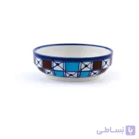 کاسه ماست خوری هتلی بزرگ چینی میبدمروارید طرح شطرنجی