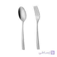 سرویس 12 پارچه (6+6 قاشق و چنگال غذا) ناب استیل مدل فلورانس