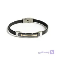 دستبند چرم استیل طرح رولکس مردانه LM1041