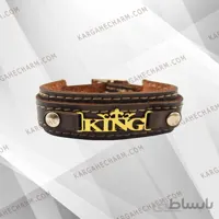 دستبند چرم طرح پلاک کینگ پادشاه