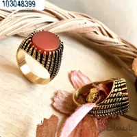 انگشتر مردانه استیل نگین دار