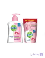 مایع دستشویی دتول مراقب پوست200 میلی همراه با یدک 175 میلی dettol