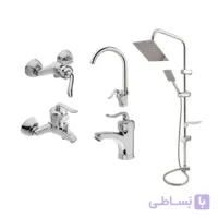 پک شیرآلات مدل آوا کروم + علمدوش یونیورست +شلنگ توالت