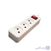 چند راهی برق 3 خروجی بدون ارت شهاب با کلید پارت الکتریک