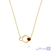 گردنبد طلا زنانه طرح قلب میناکاری کد LN813