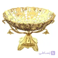 میوه خوری برنزی طرح دسته دار کاسه ای سایز بزرگ کد ۱۰۸۴