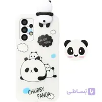 قاب فانتزی عروسکی پاندا کیس Panda Case مناسب برای گوشی Samsung Galaxy A32 4G مدل نیمه شفاف سه بعدی همراه با پاپ سوکت سیلیکونی ست (محافظ لنزدار)