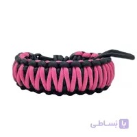 بند مچی دوربین عکاسی پاراکورد مشکی صورتی Camera Strap Paracord 031