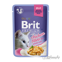 پوچ گربه بریت مدل Chicken Fillets in Jelly وزن 85 گرم