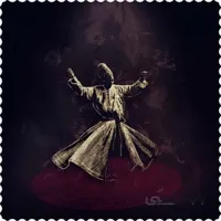 رومیزی مخمل مربع رقص سماع تیره