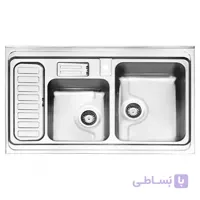 سینک استیل البرز دو لنگه فانتزی 812 روکار راست ا steelalbroz.sink812/60