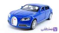 (7 در بازشو) اسباب بازی ماشین بوگاتی گالیبیه متوسط (Bugatti) موزیکال-چراغدار فلزی آبی